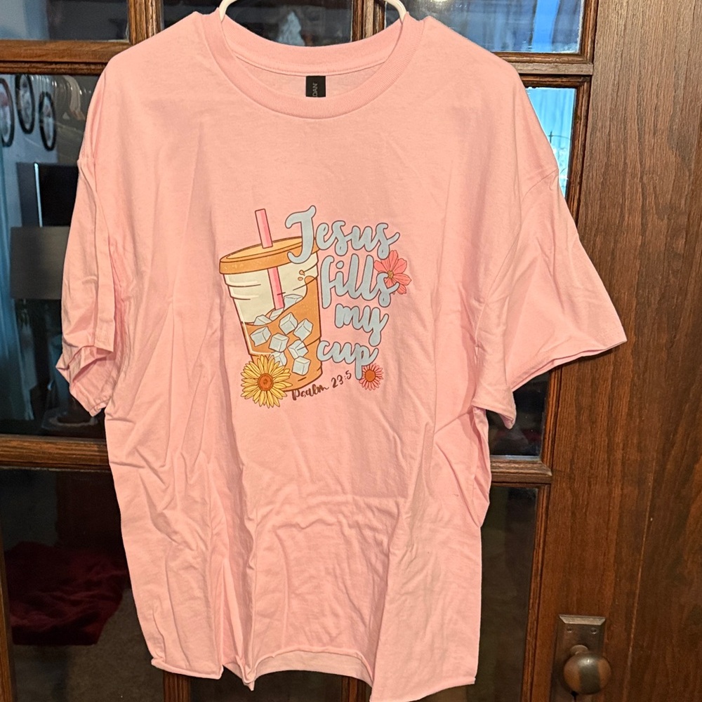 Gildan Pink Short Sleeve Tee with Graphic